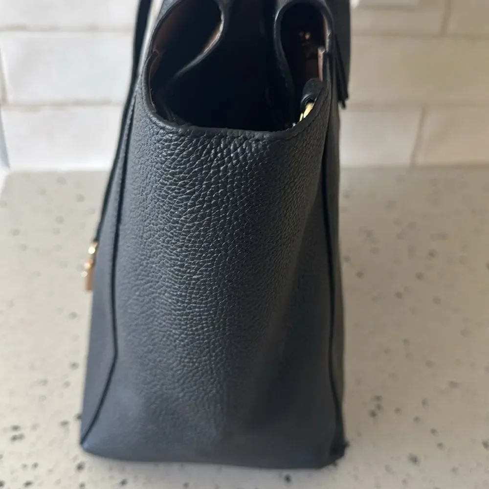 Michael Kors Mercer Large Satchel Black Leather Handbag Top Zip Closure Bag GUC - Picture 11 of 14